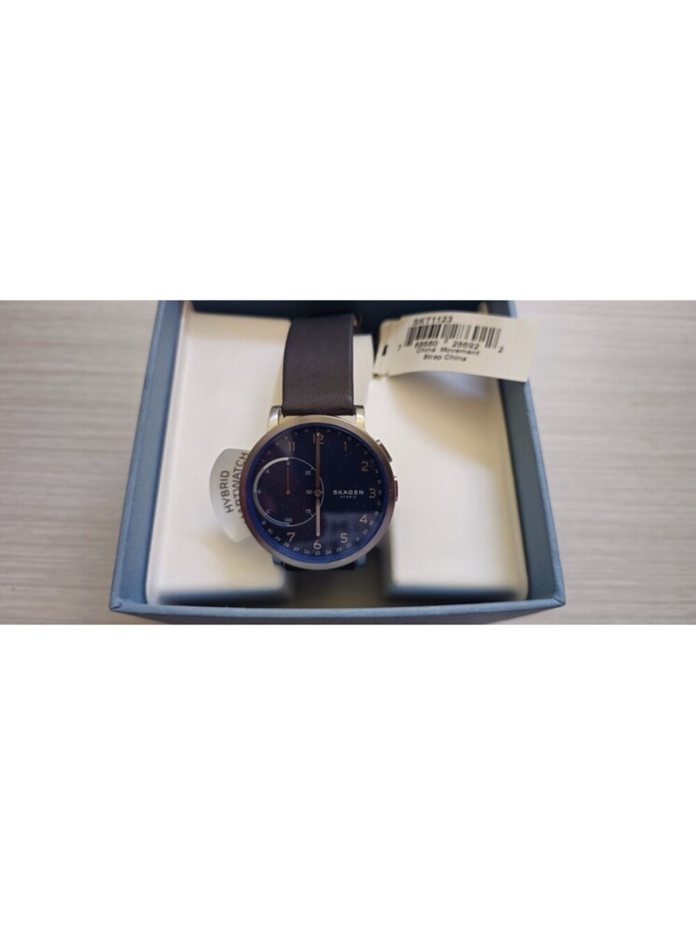 Skagen Hybrid 42mm Smartwatch SKT1123 Men's Quartz Watch Blue Dial Black Band - Picture 5 of 6